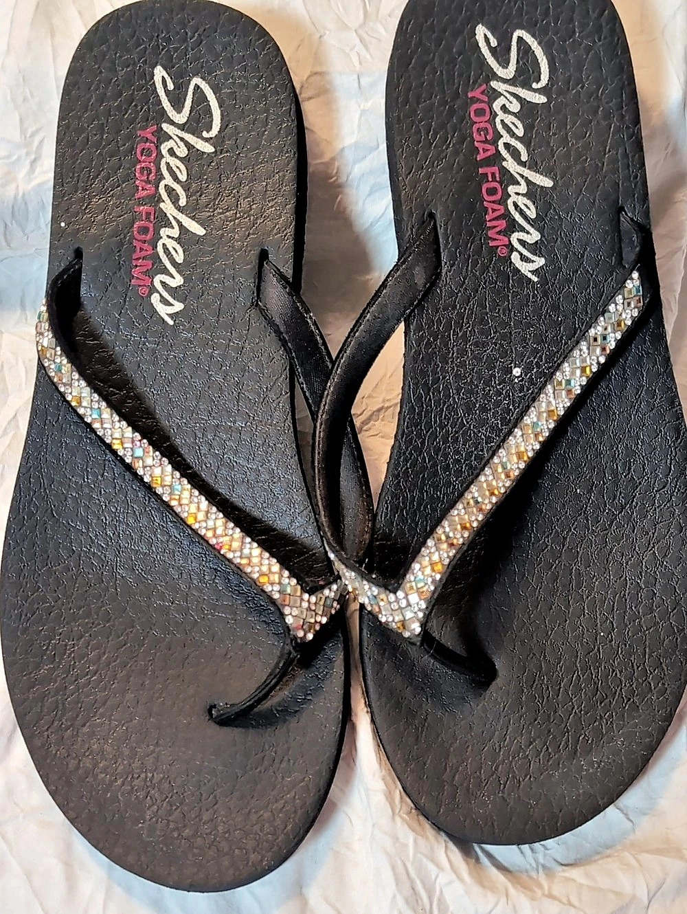 Skechers Meditation - Sweet Shine Black & Multicolor Sandals
